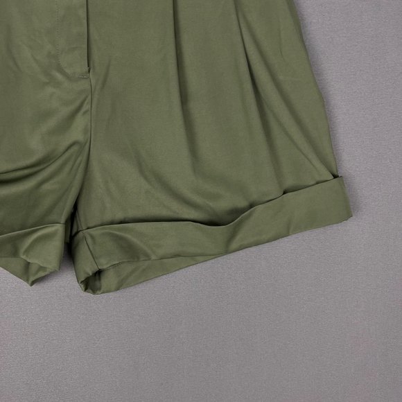 Elizabeth and James Carey Womens Paper Bag High Waist Shorts Olive Green size 10 - Picture 7 of 14